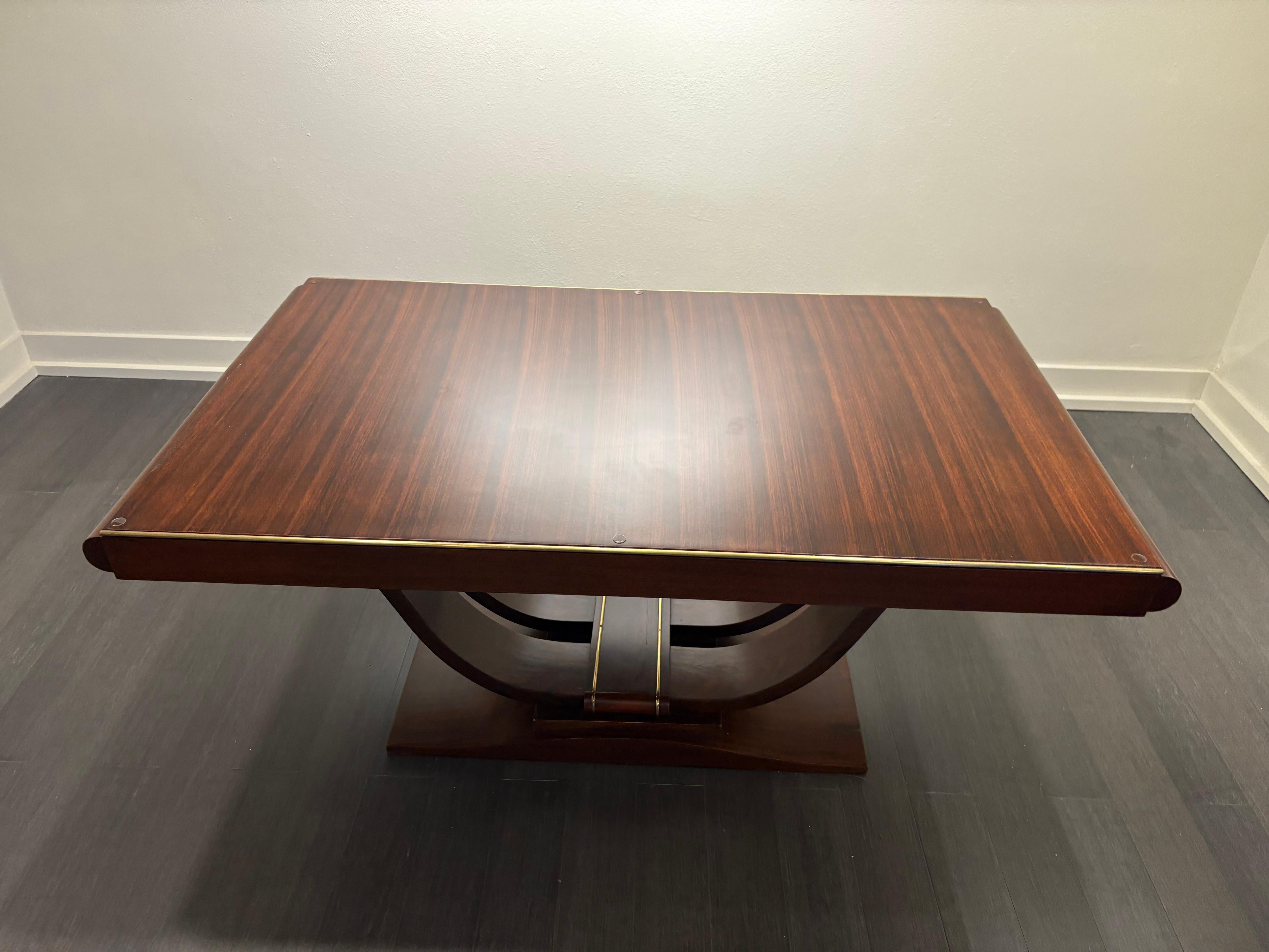 Art Deco French Mahogany Dining / Library Table For Sale 11