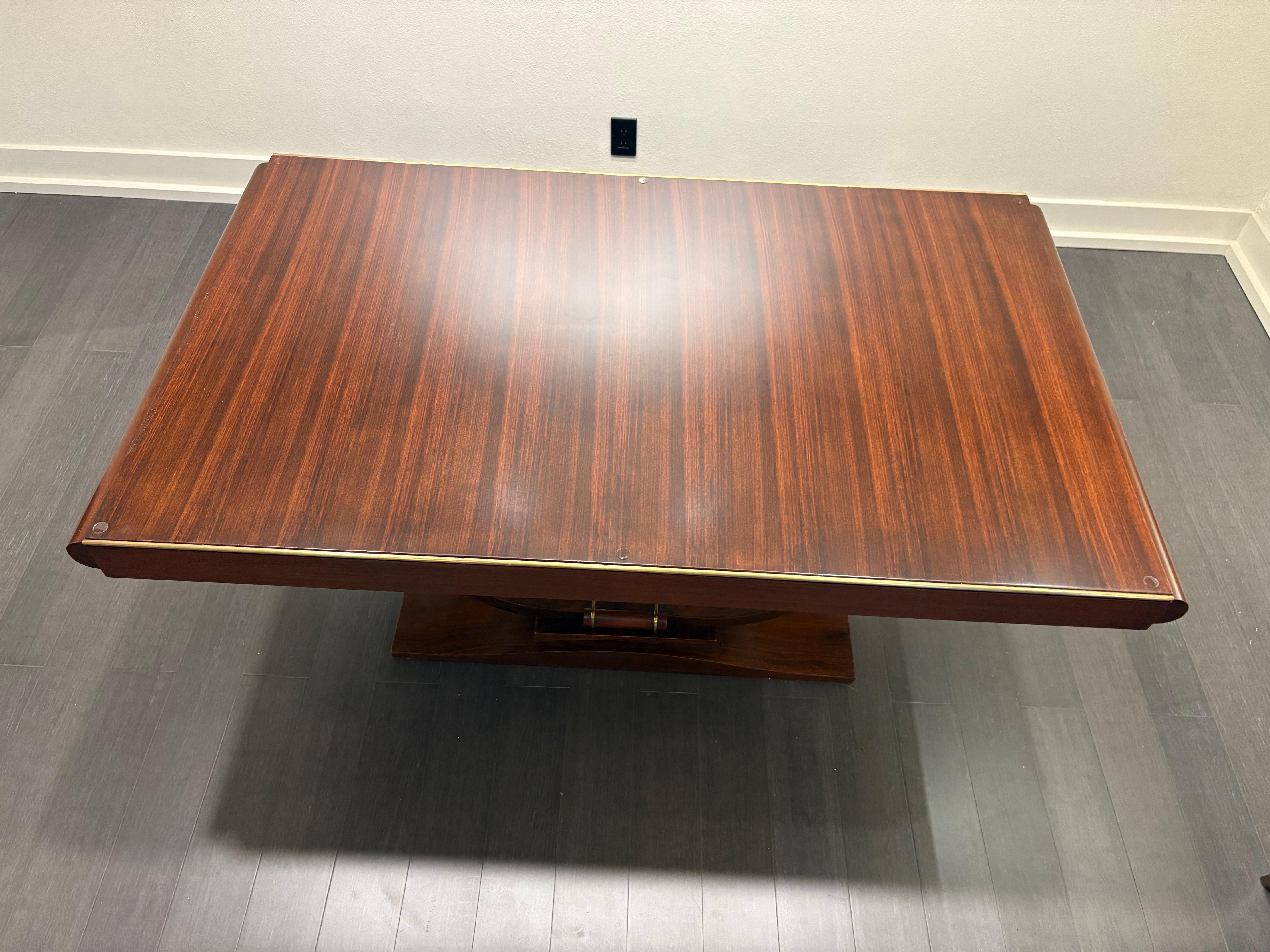 Art Deco French Mahogany Dining / Library Table In Good Condition For Sale In Lutz, FL