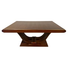 Table de salle à manger / bibliothèque Art Déco en acajou français
