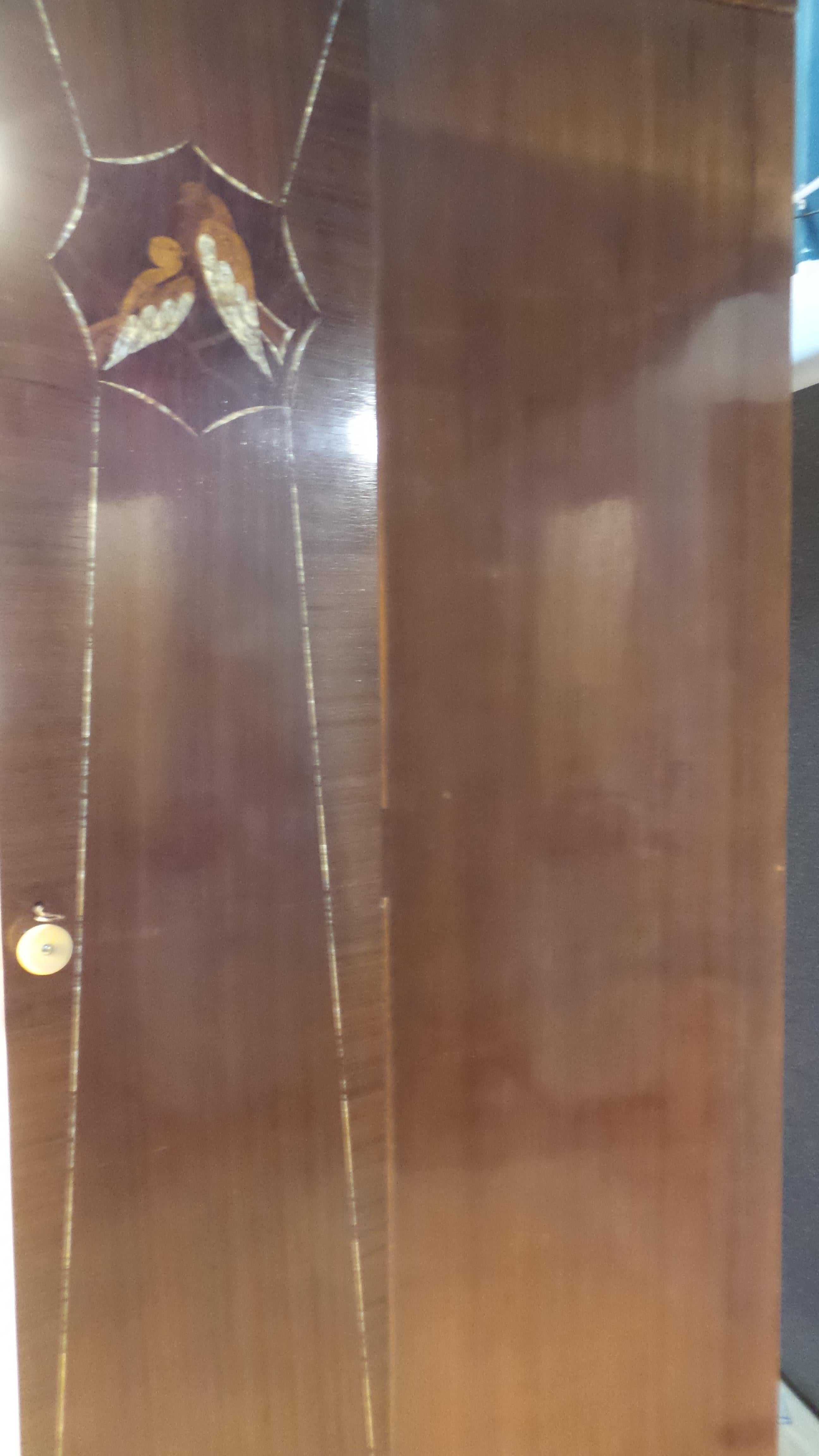 Art Deco French Mahogany Double Mirrored Wardrobe Inlaid, circa 1930 For Sale 5