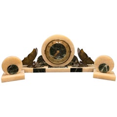 Art Deco French Mantel Clock with Butterflies