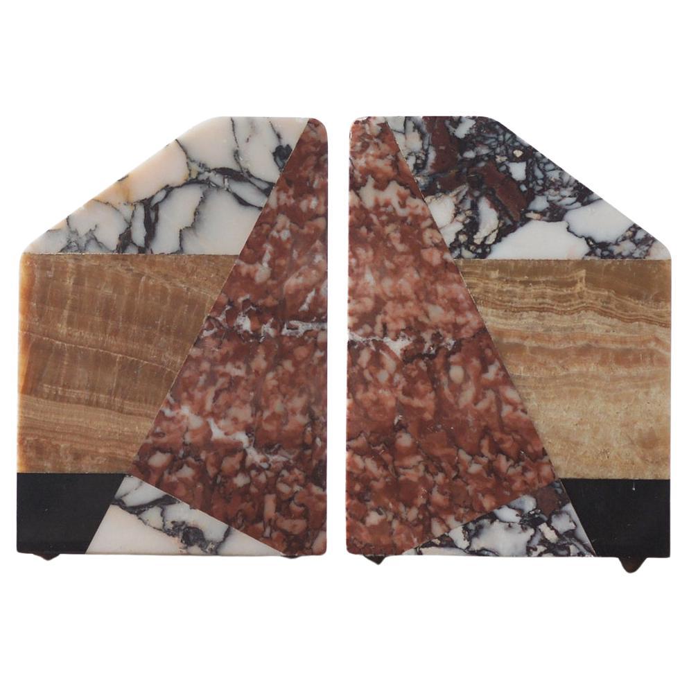 Art Deco French Marble Bookends, 1930s, Set of 2