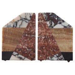 Art Deco French Marble Bookends, 1930s, Set of 2