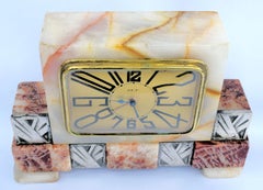 Art Deco French Marble Clock by Dep, circa 1930s