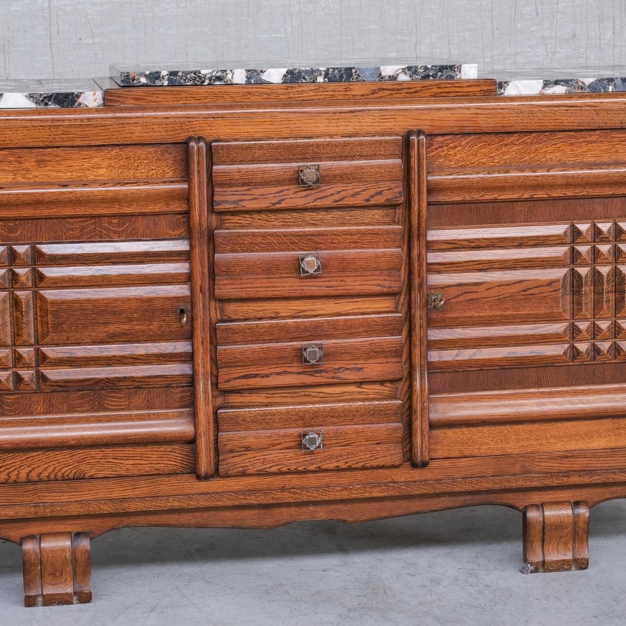 Art Deco French Marble Credenza or Sideboard For Sale 6