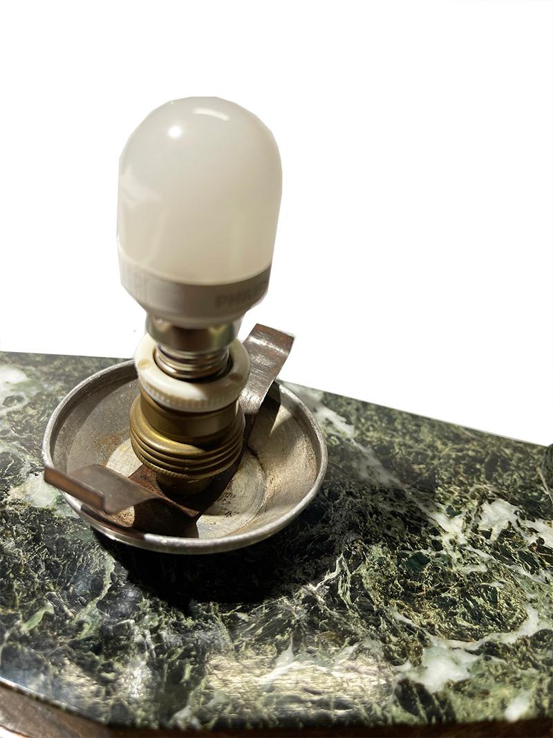 Art Deco French Marble Inkwell with Lamp, 1920 For Sale 2