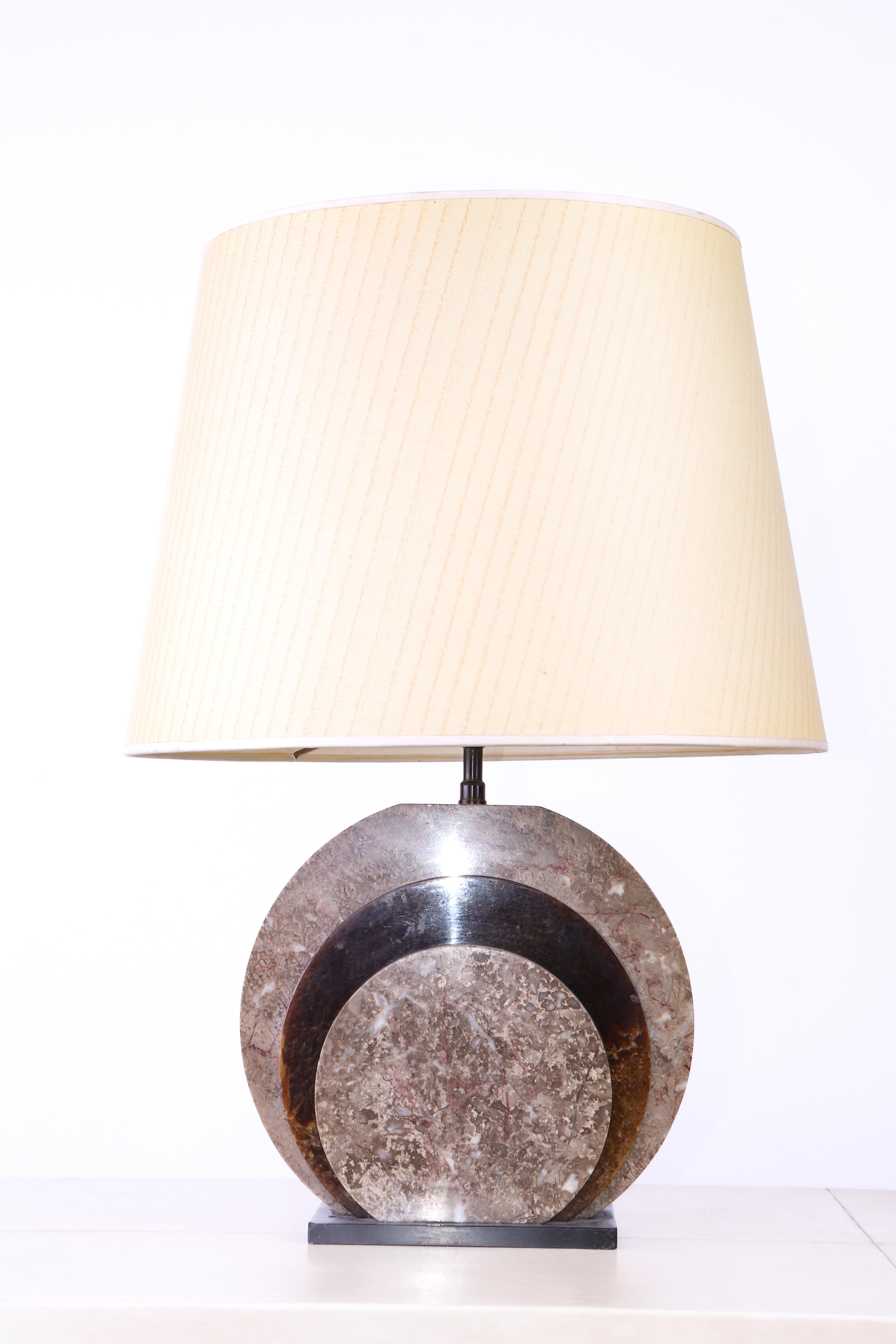 Metà XX secolo Lampada da tavolo in marmo francese Art Déco in vendita