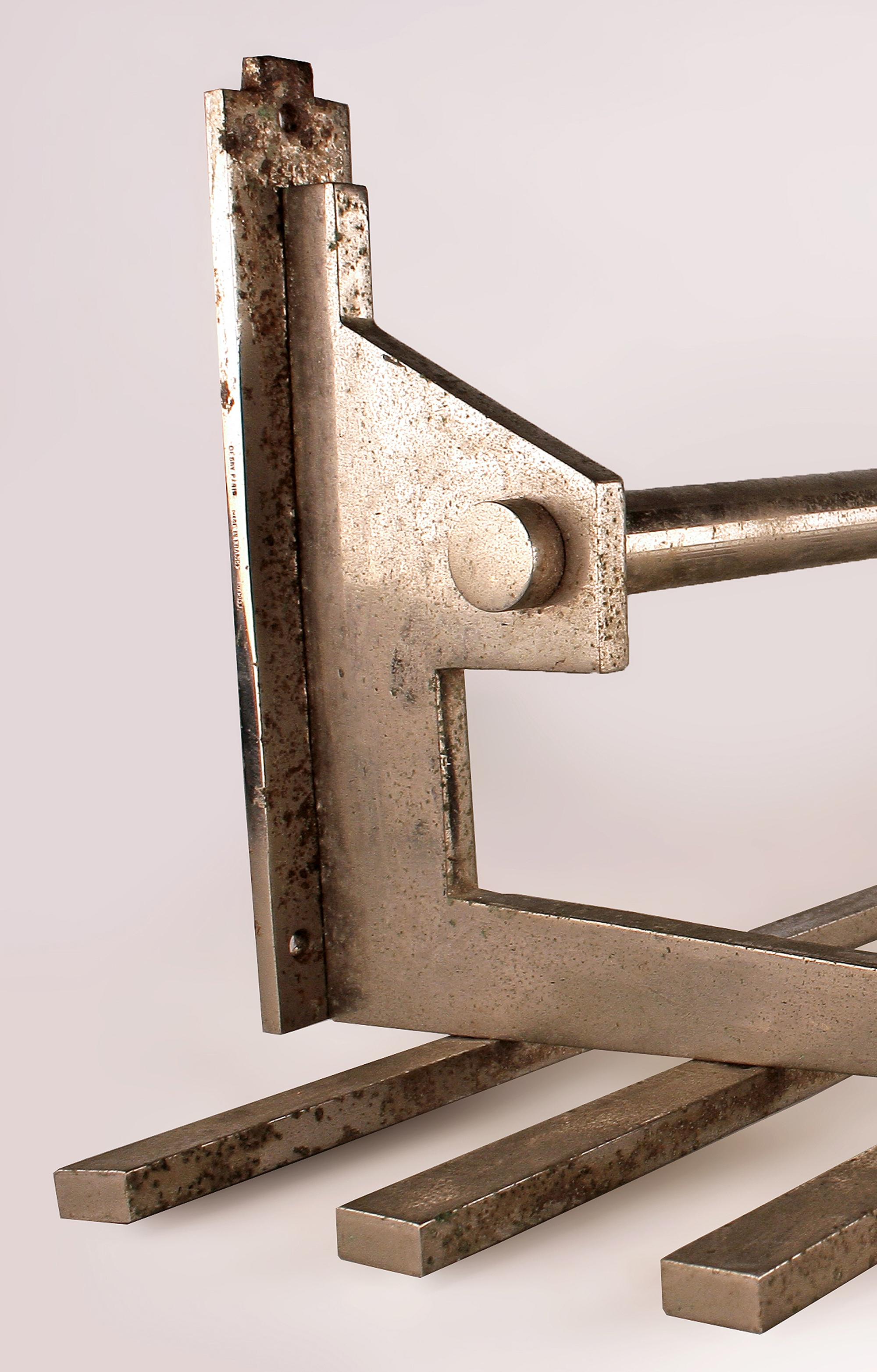 Art Déco French Metal Brass Wall Coat Hanger/Rack Designed by La Maison Desny In Fair Condition For Sale In North Miami, FL
