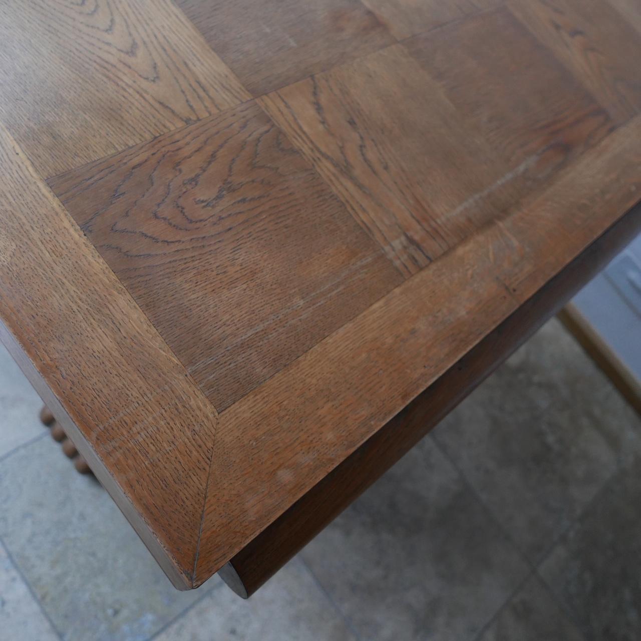 Art Deco French Midcentury Oak Dining Table In Good Condition In London, GB