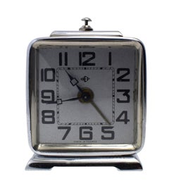 Art Deco French Miniature Alarm Clock by Dep, circa 1930