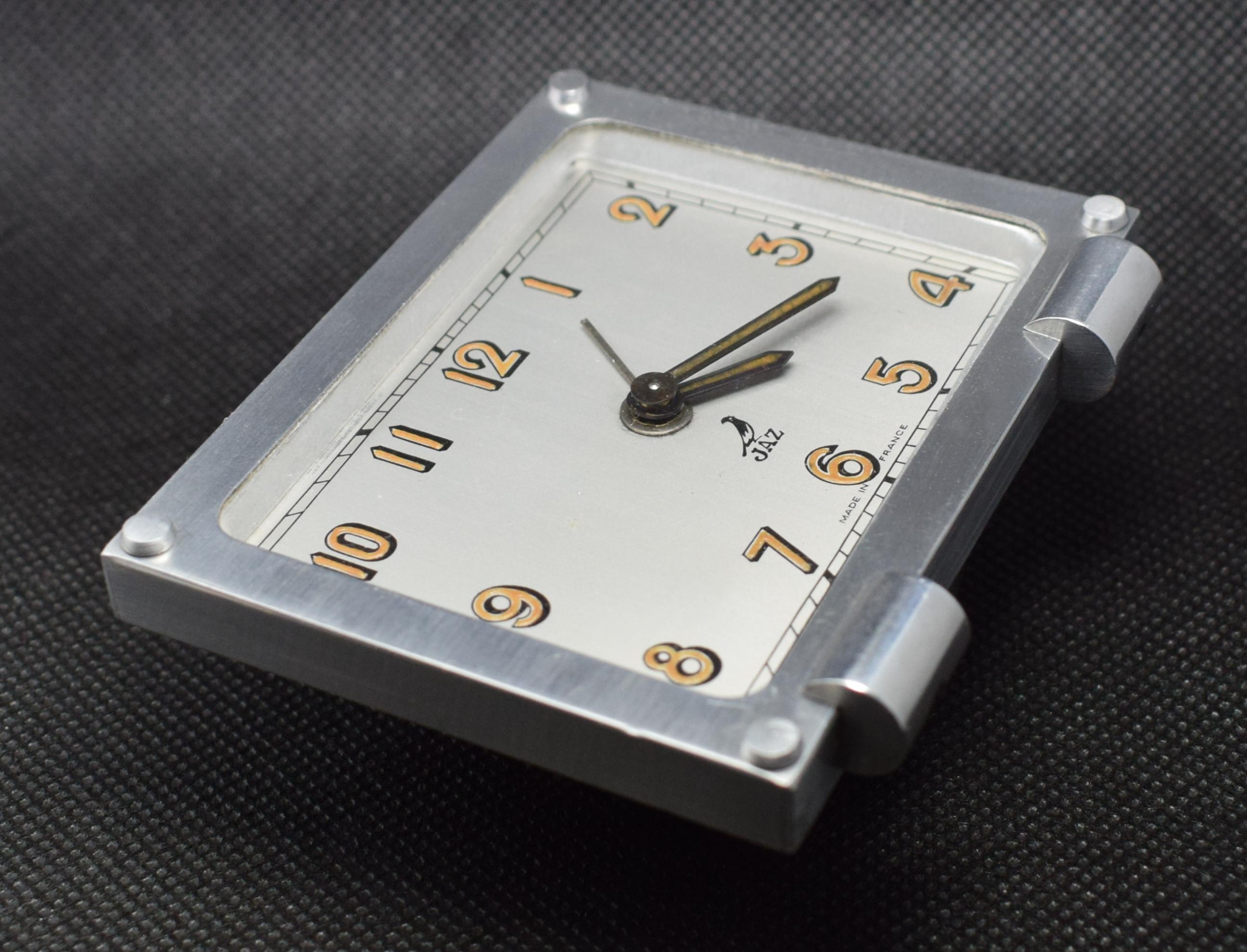 Art Deco French Miniature Alarm Clock by JAZ, circa 1930 1