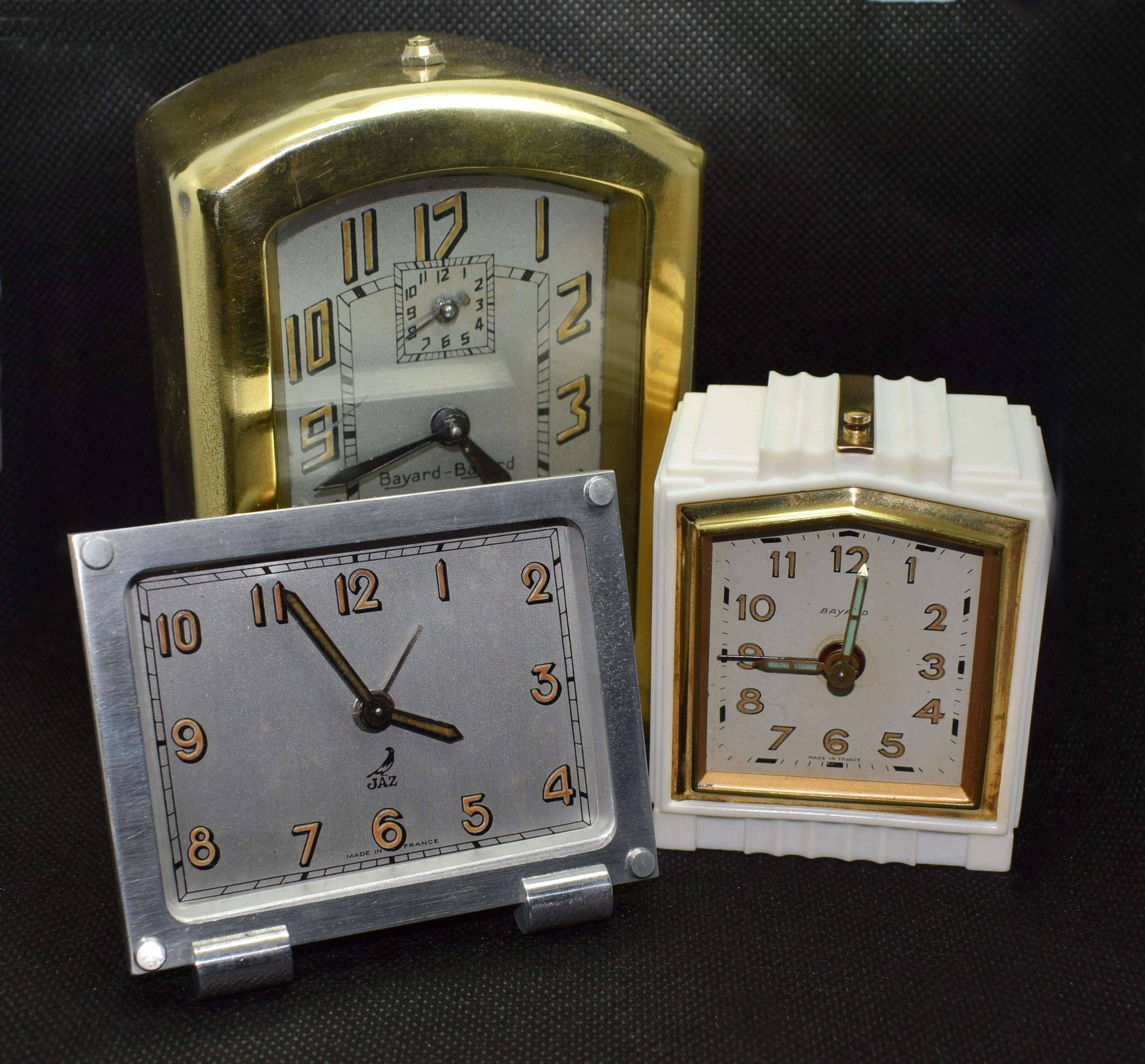 Art Deco French Miniature Alarm Clock by JAZ, circa 1930 2