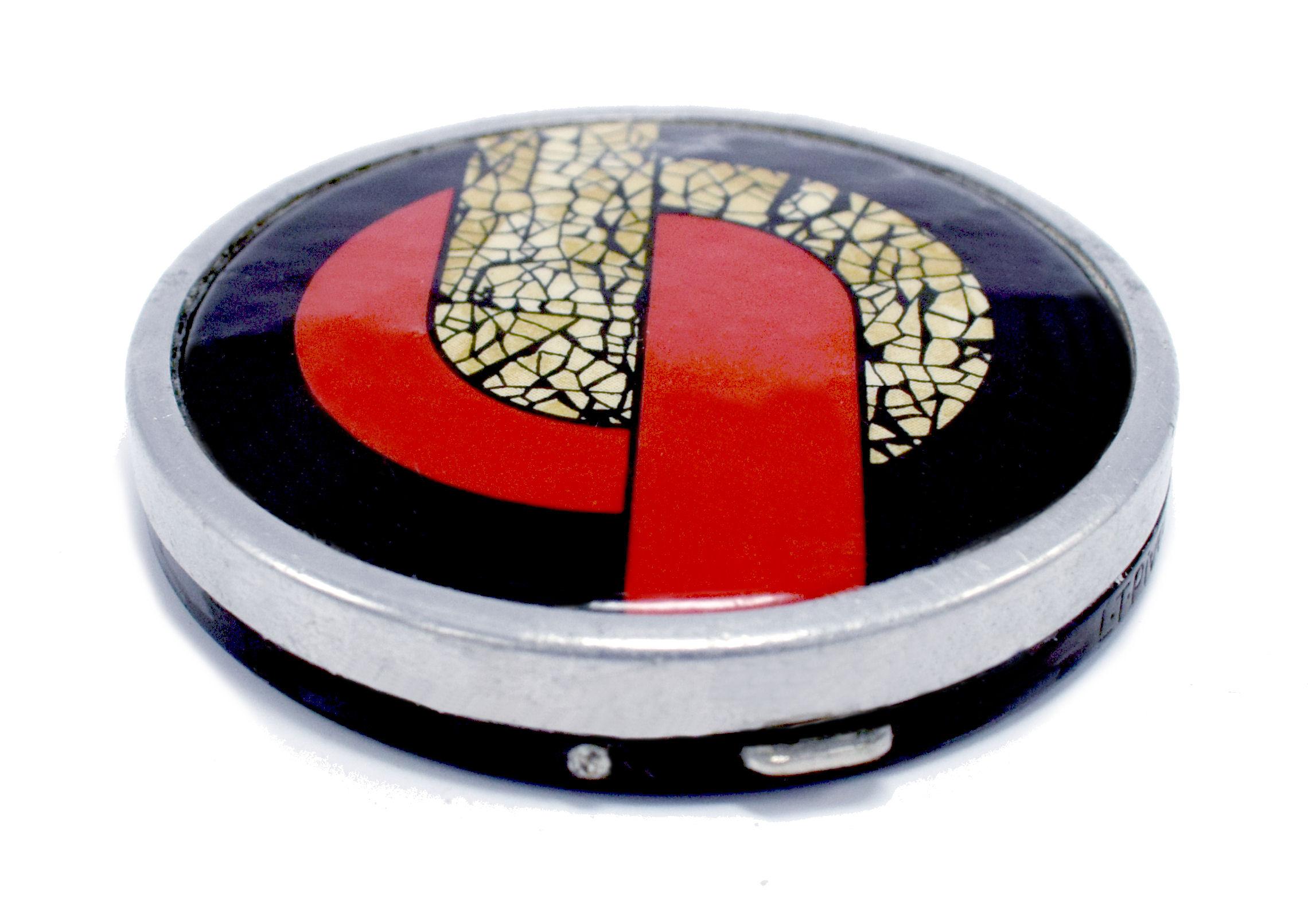 Art Deco French Modernist Ladies Powder Compact, circa 1935 In Good Condition In Westward ho, GB