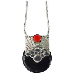 Art Deco French Modernist Pendant Necklace