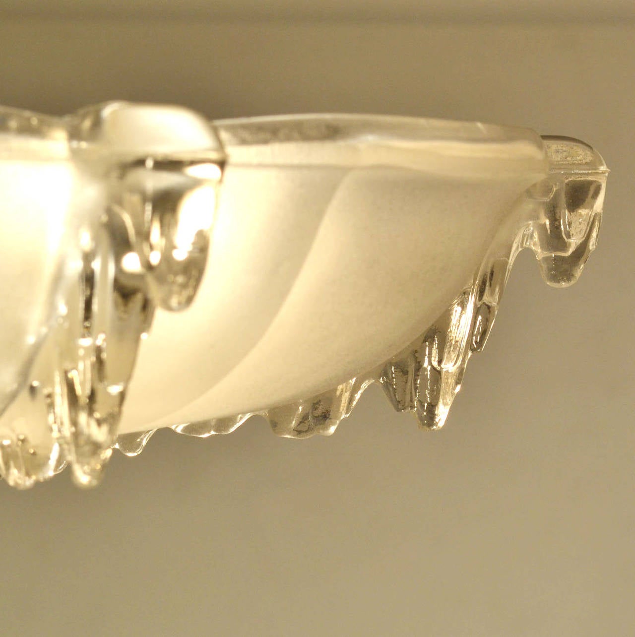 Art Deco French Glass Flush Mount Pendant Lamp 1