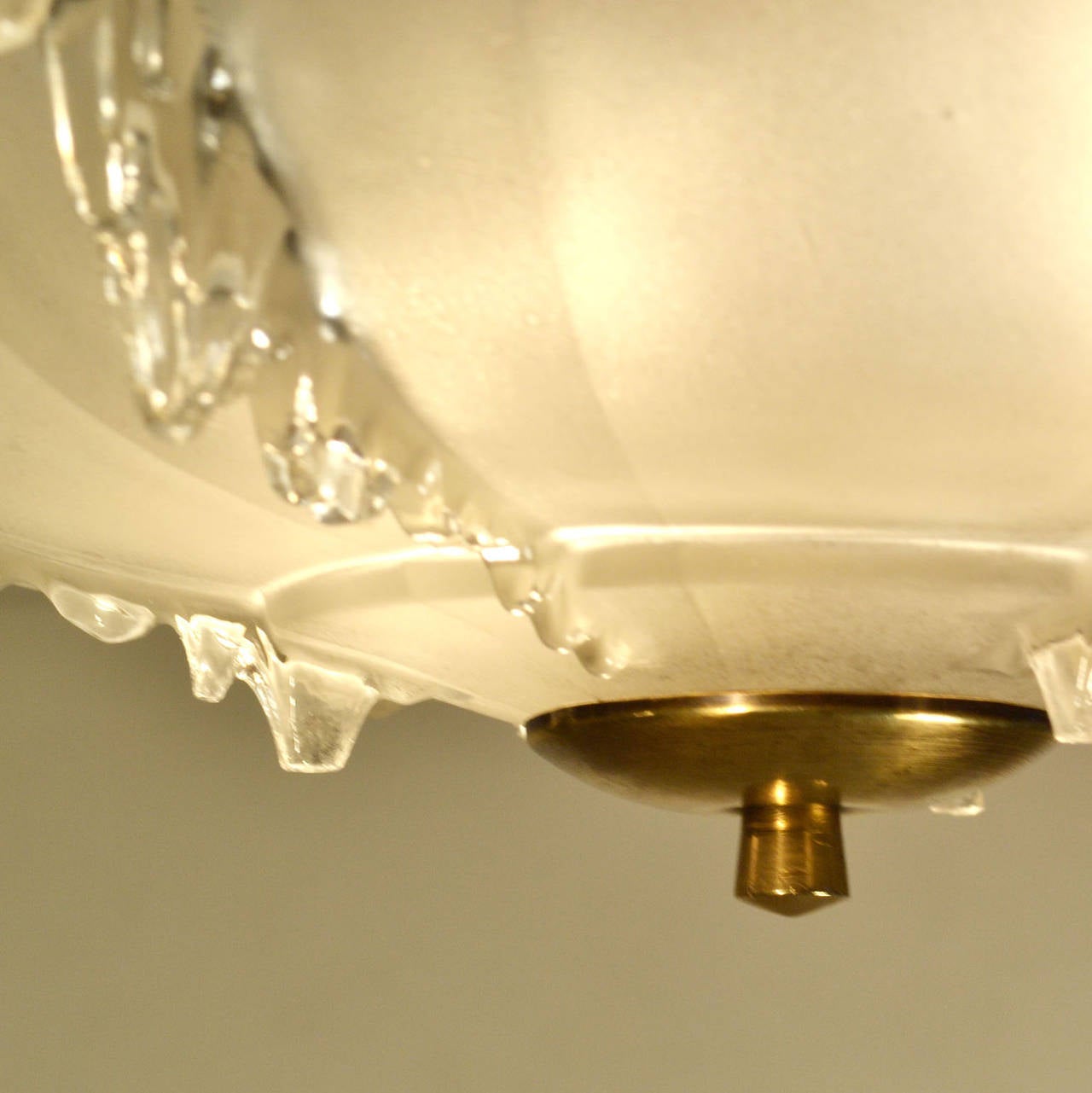 Art Deco French Glass Flush Mount Pendant Lamp 2