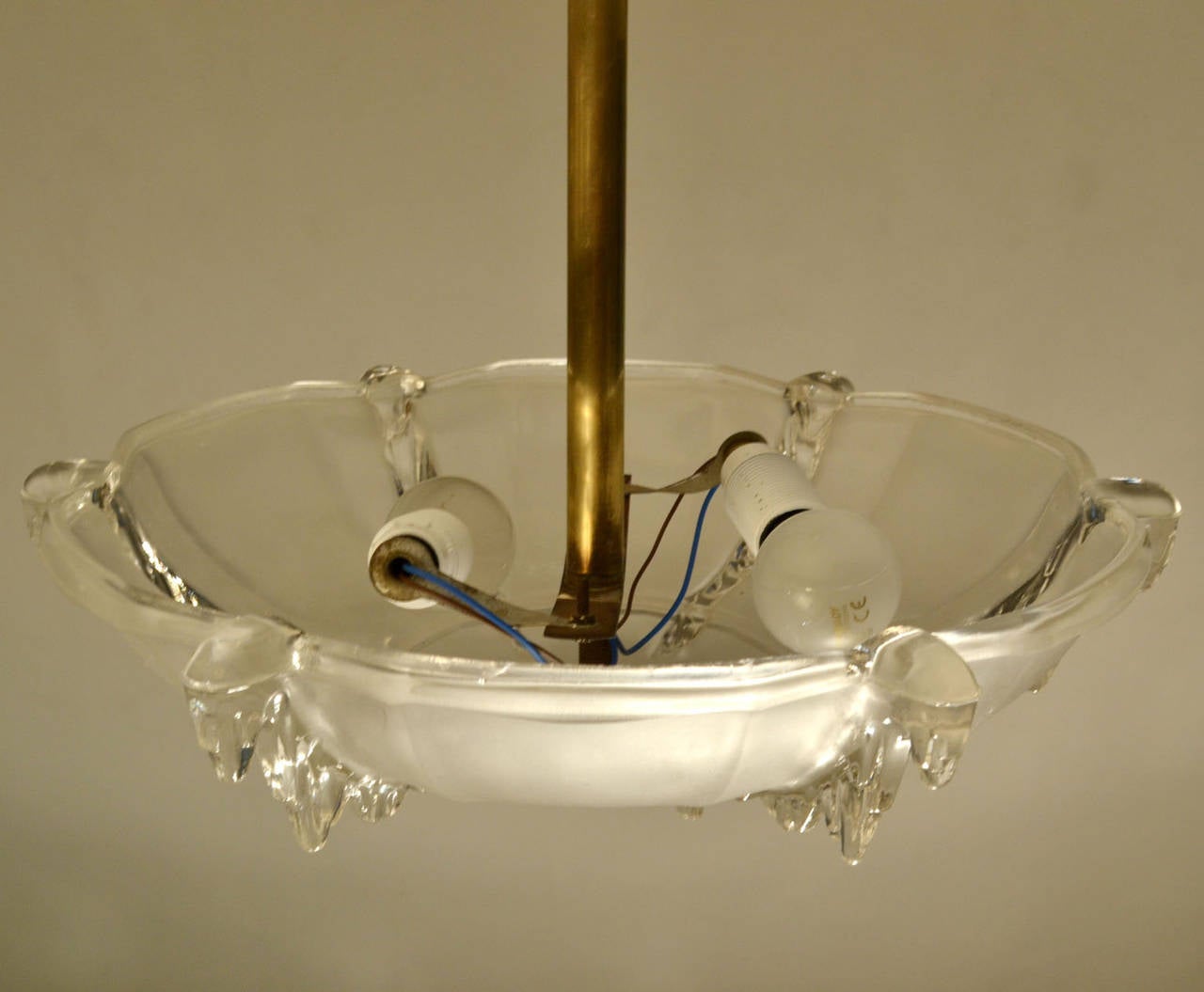 Art Deco French Glass Flush Mount Pendant Lamp 3