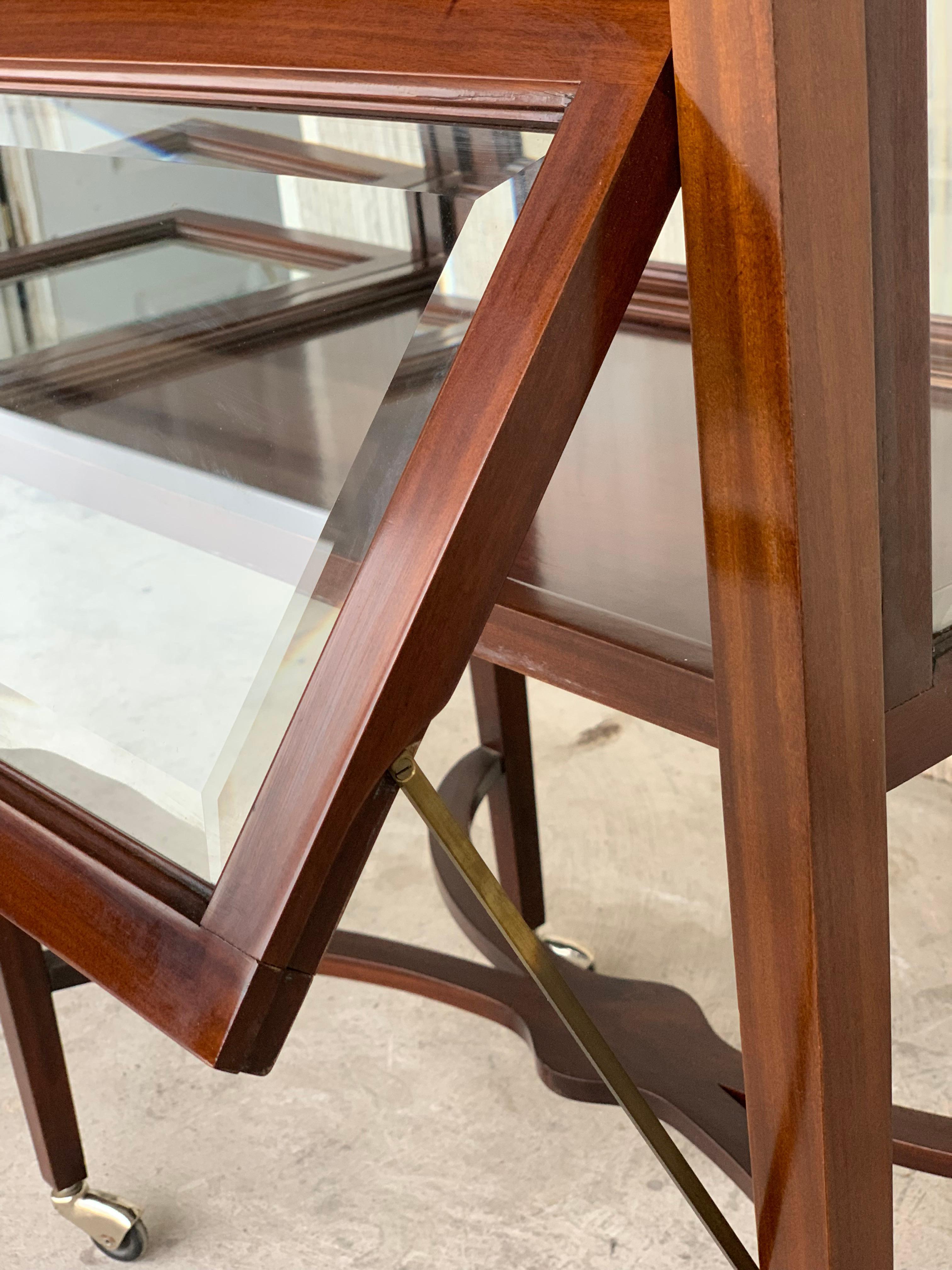 Art Decó French Neoclassical Mahogany Showcase Tea Table or Serving Table, 1920s 8