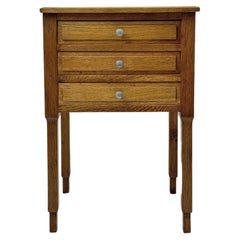 Art Deco Französisch Oak Parkett Top Night Stand, Frankreich c.1930's