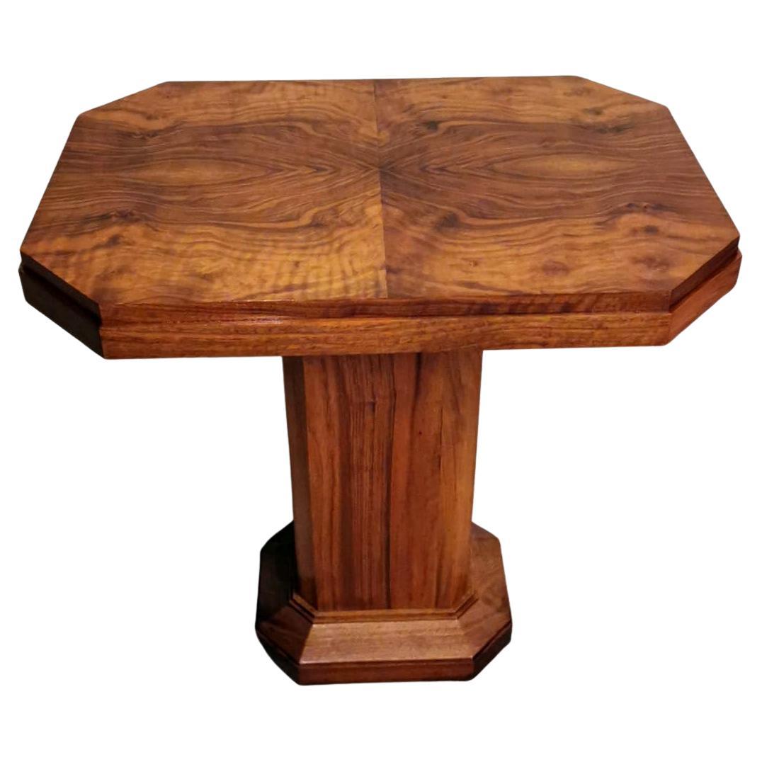 Art Deco French Octagonal Occasional Coffee Table in Light European Walnut