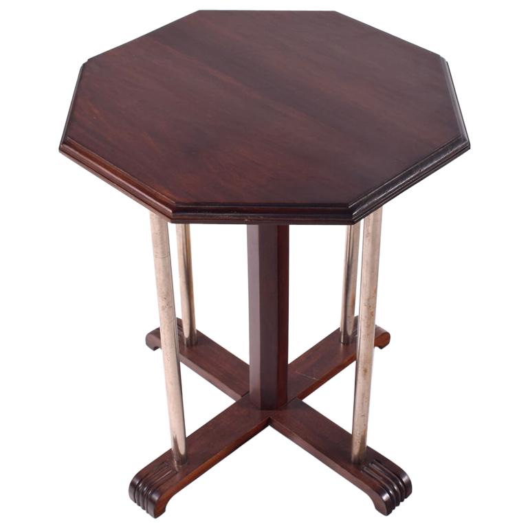 Art Deco French Octagonal Side Table, 1920