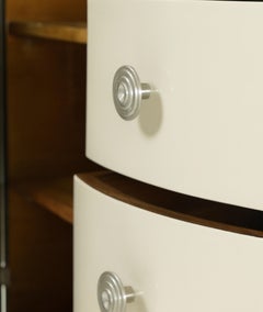 Art Deco French Off White Walnut Sideboard Credenza, 20th Century