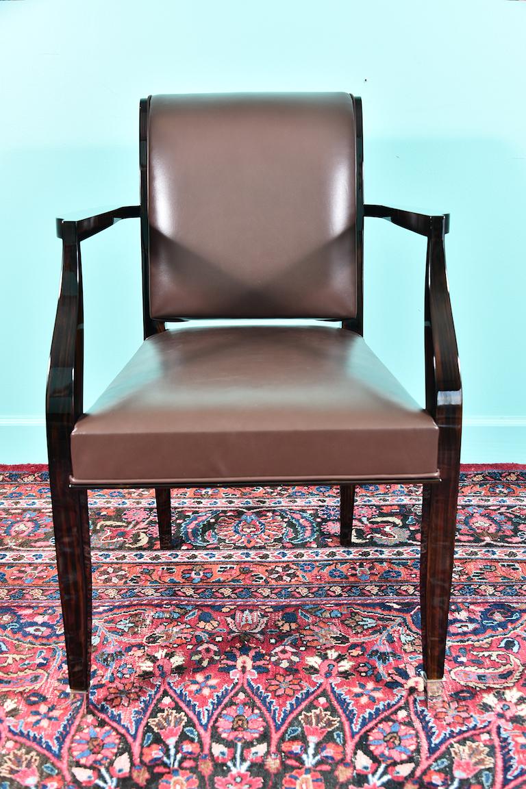 Art Deco French Office Chair in Macassar at 1stDibs