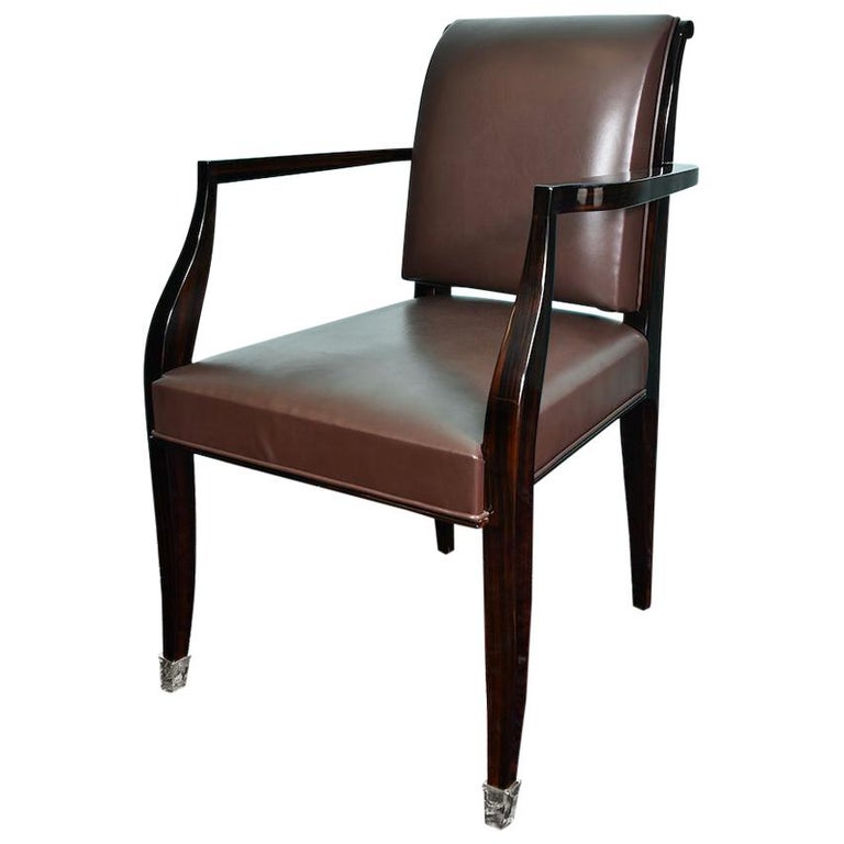 Art Deco French Office Chair in Macassar at 1stDibs