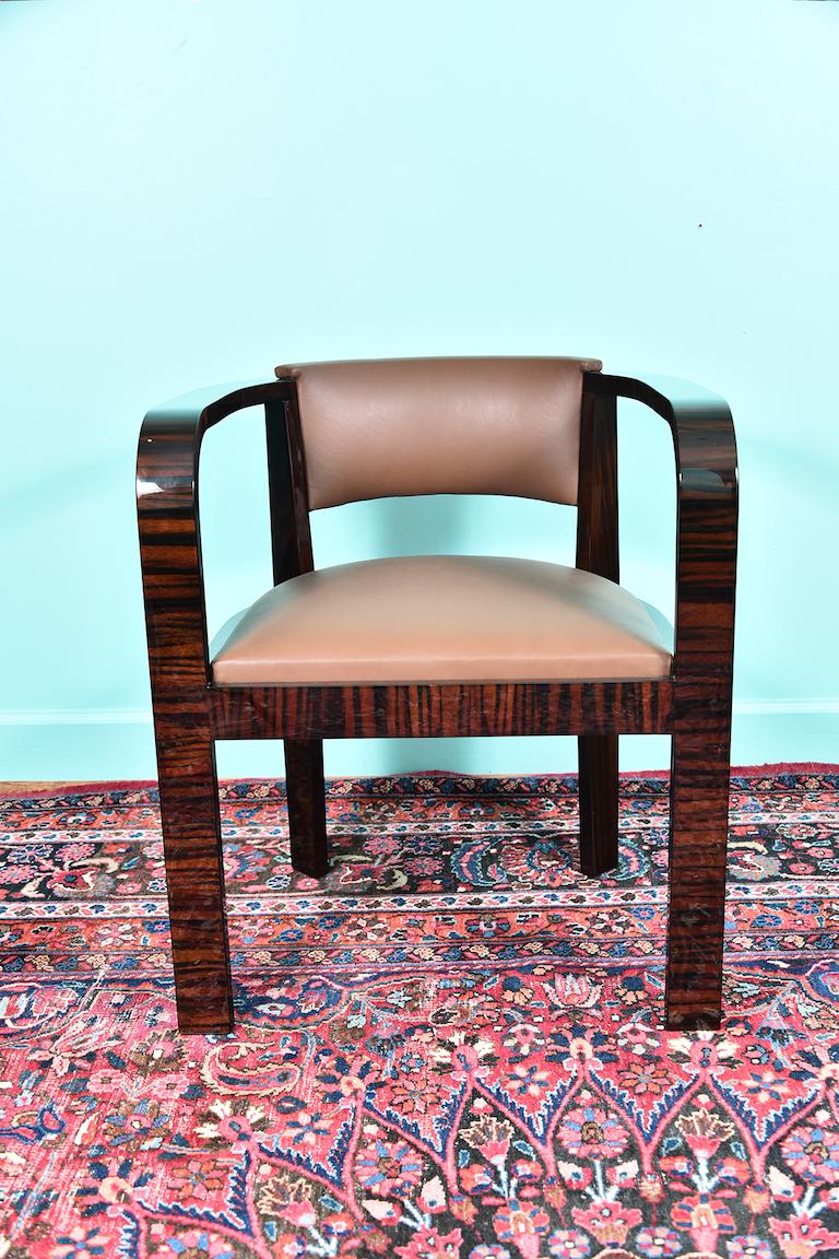 Art Deco French Office Chair in Macassar Wood at 1stDibs art deco