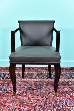 Art Deco French Office Chair in Macassar Wood