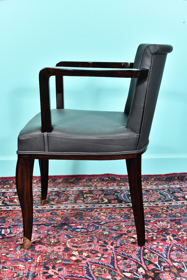 Art Deco French Office Chair in Macassar Wood For Sale at 1stDibs