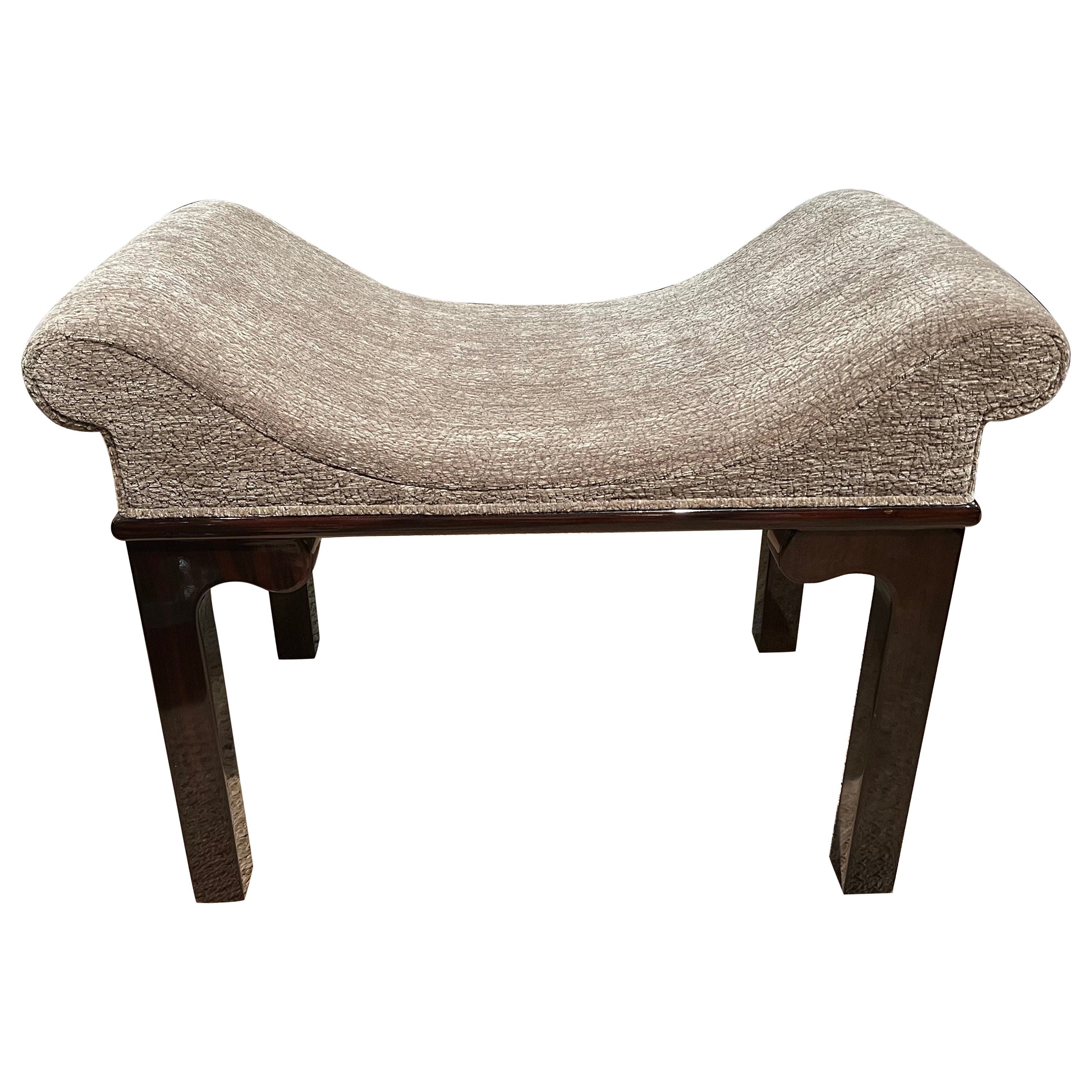 Otomana Art Decó Francesa en Madera de Haya
