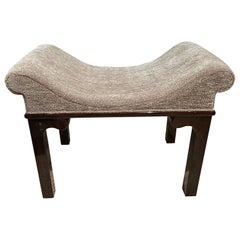 Französischer Art Deco-Ottoman aus Buchenholz