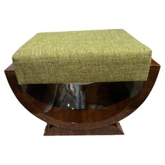 Art Deco French Ottoman in Walnut