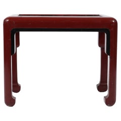 Art Deco French Oxblood & Black Atelier Martine Side Table