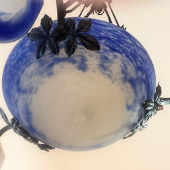 Art Deco French Pate De Verre Ceiling Light by Noverdy