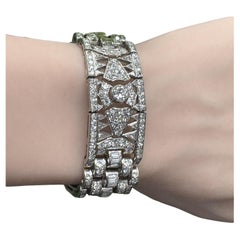 Bracciale Art-Deco francese in platino con diamante da 27 carati
