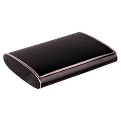 Used Art Déco French Polished Black Lacquer and Silver Plated Cigarrette Box/Case
