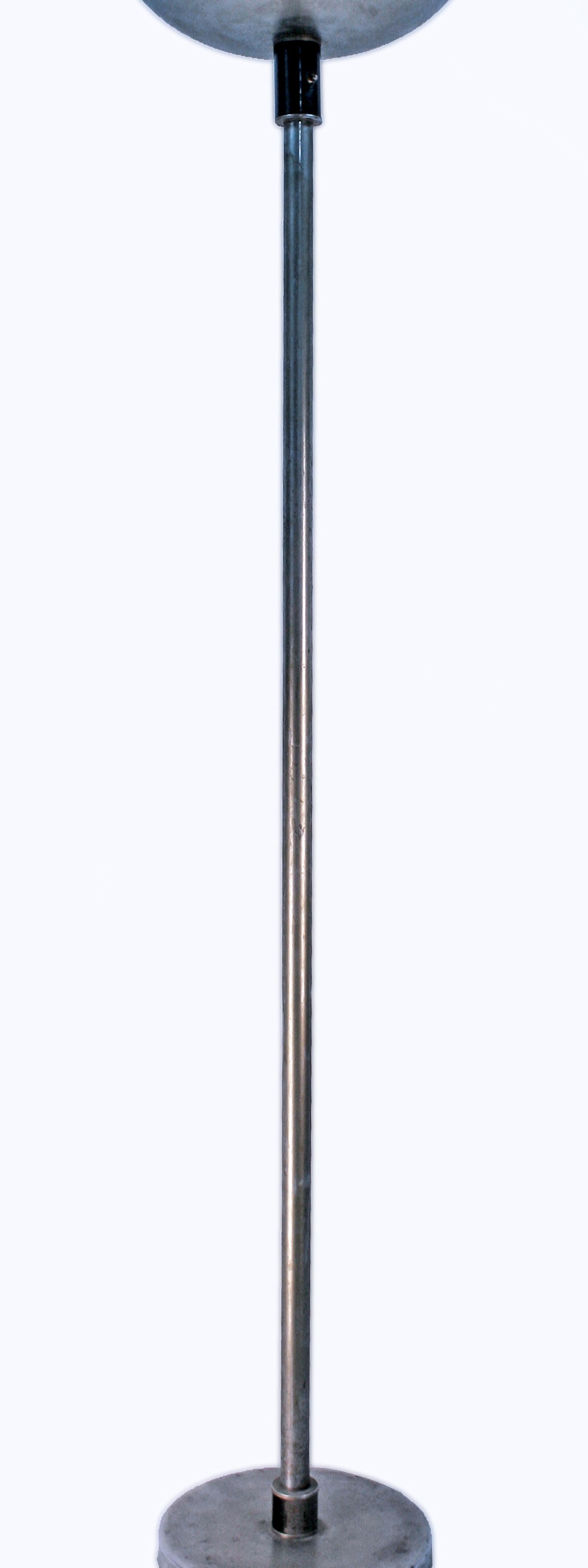 Art Deco Art Déco French Polished Nickel Plated Chrome Floor Lamp by La Maison Desny For Sale