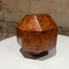 Art Deco French Polyhedral Box Crafted From Burled Wood Custom