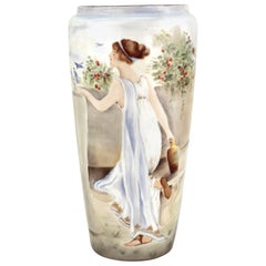 Antique Art Deco French Porcelain Vase, Signed Lashbrook, B. & Co.