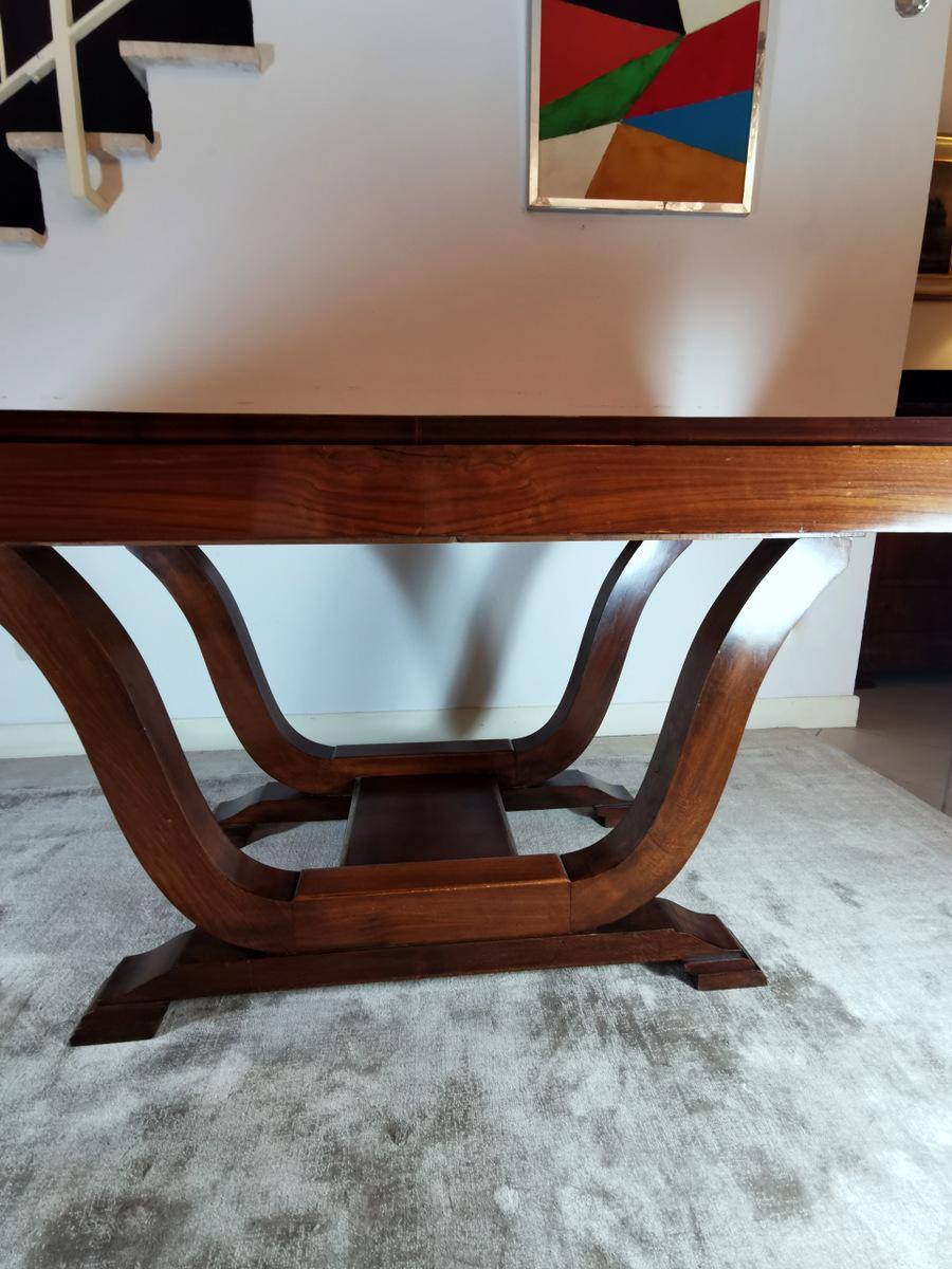 Art Deco French Rectangular Extendable Table in Precious Exotic Wood In Good Condition In Prato, Tuscany