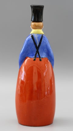 Art Deco French Robj Paris Attributed Porcelain Figural Bottle
