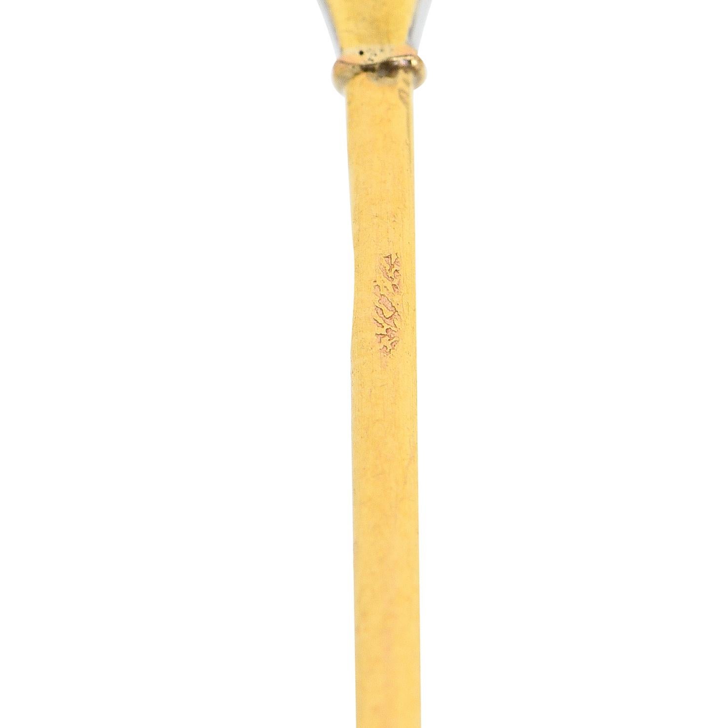 Art Deco Französische Rubin-Diamant-Platin-Stickerei 18 Karat Gelbgold Schild für Damen oder Herren im Angebot