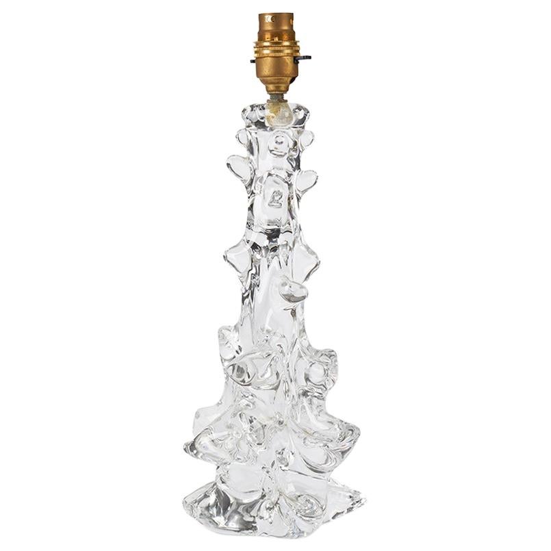Art Deco French Schneider Crystal Glass Lamp Stand