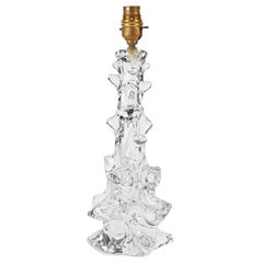 Art Deco French Schneider Crystal Glass Lamp Stand