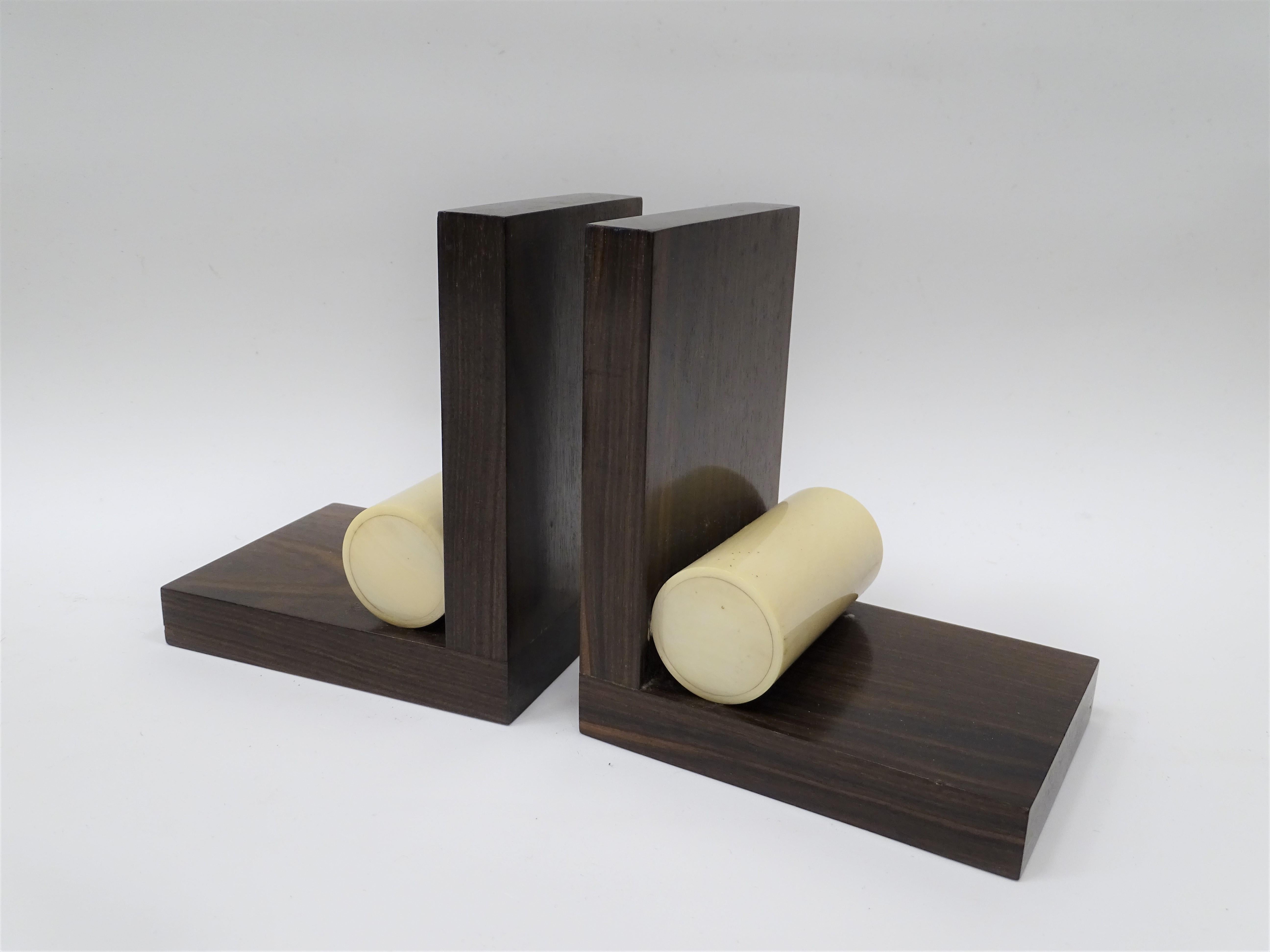 Hand-Crafted Art Deco French Set of Desk Accessories, 5 Pieces Wood and  Inlaid For Sale