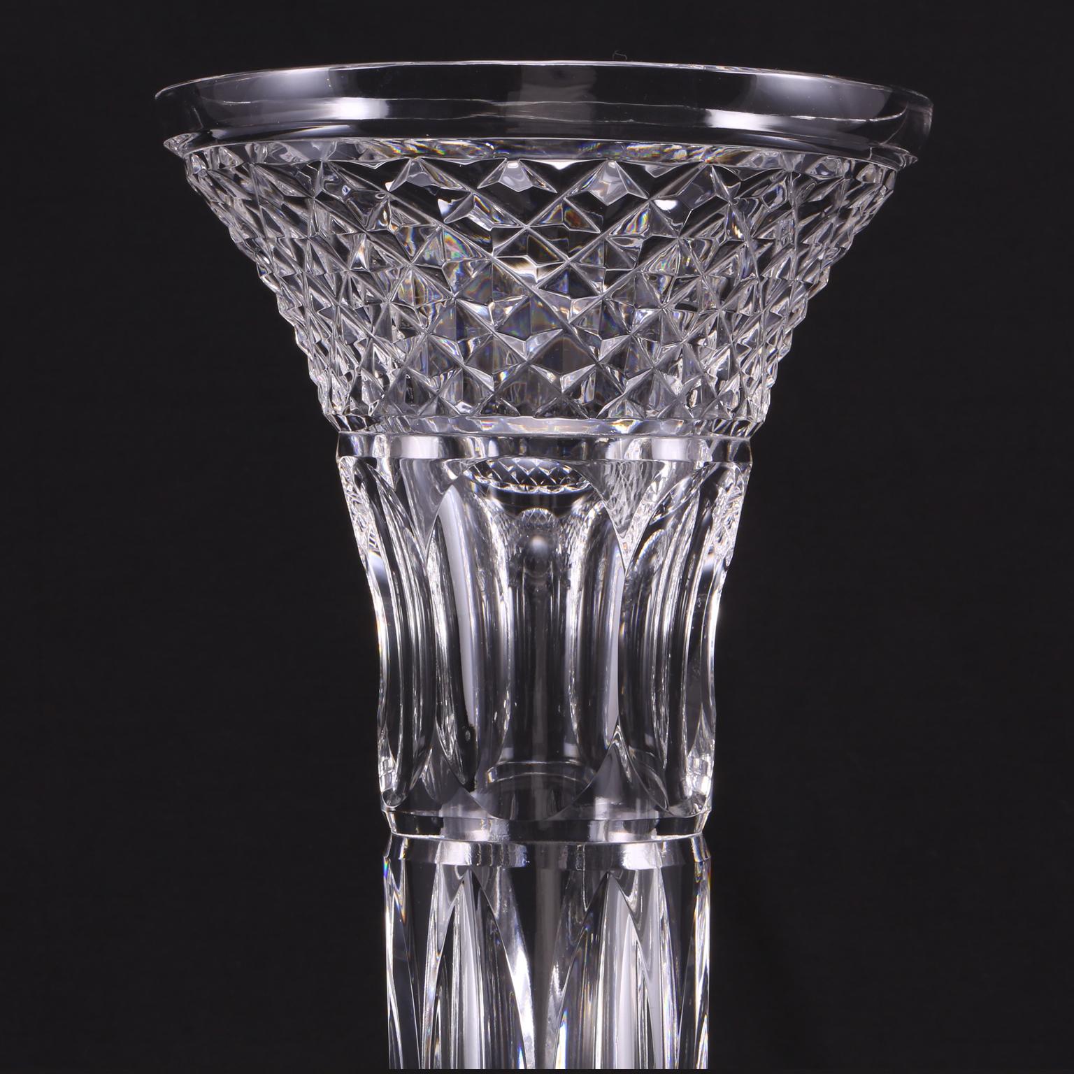 Art Deco French Sèvres Clear Handcut Crystal Diamonds  Vase, 1930 For Sale 11