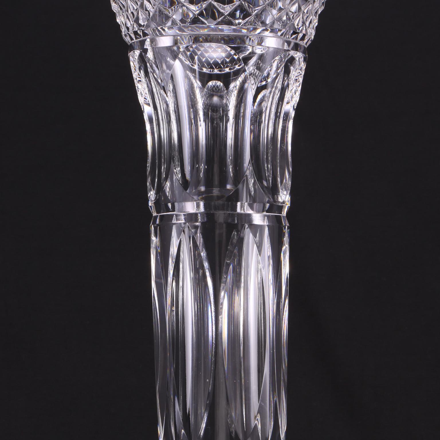 Art Deco French Sèvres Clear Handcut Crystal Diamonds  Vase, 1930 For Sale 12