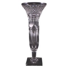 Art Deco French Sèvres Clear Handcut Crystal Diamonds  Vase, 1930